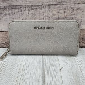 Michael KORS Gray Zip Around Wallet